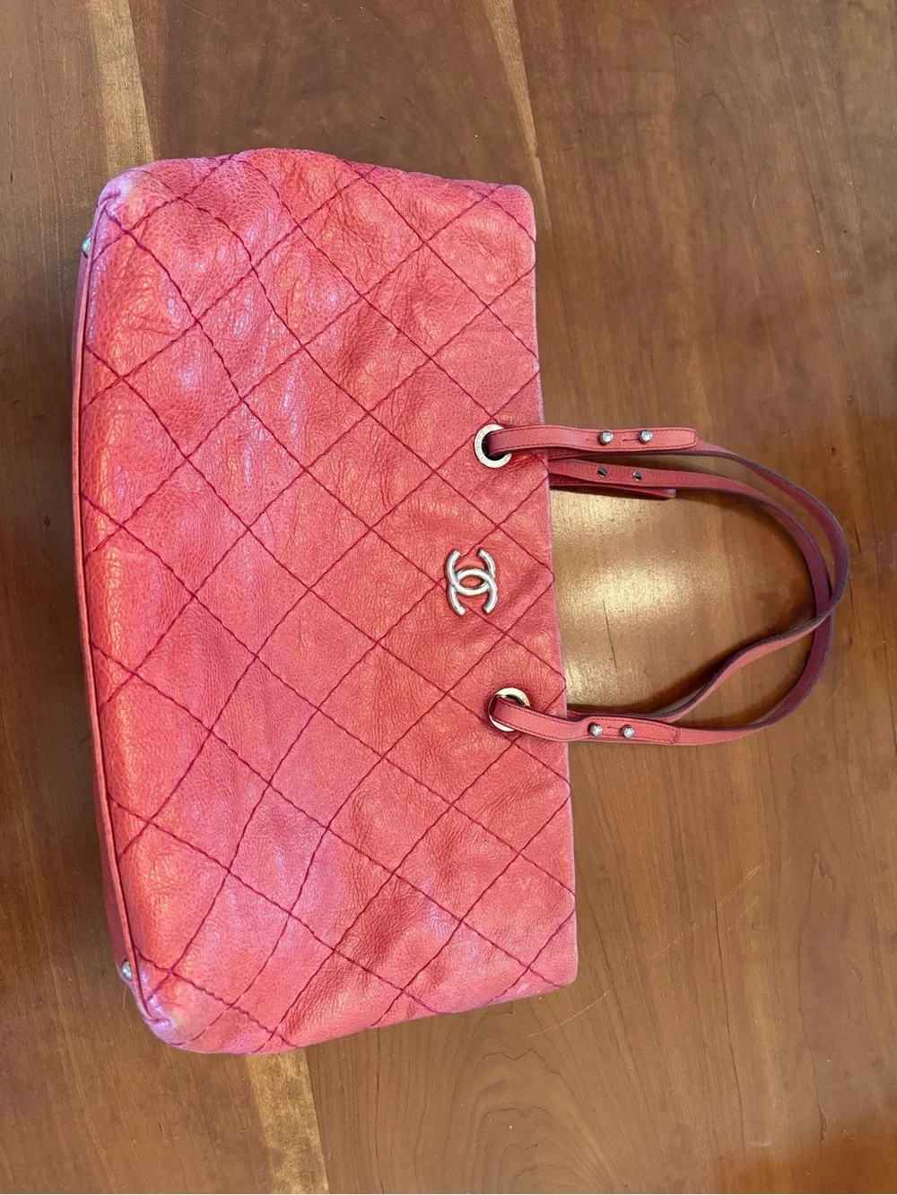 Chanel Large On the Road Tote Pink Leather Bag